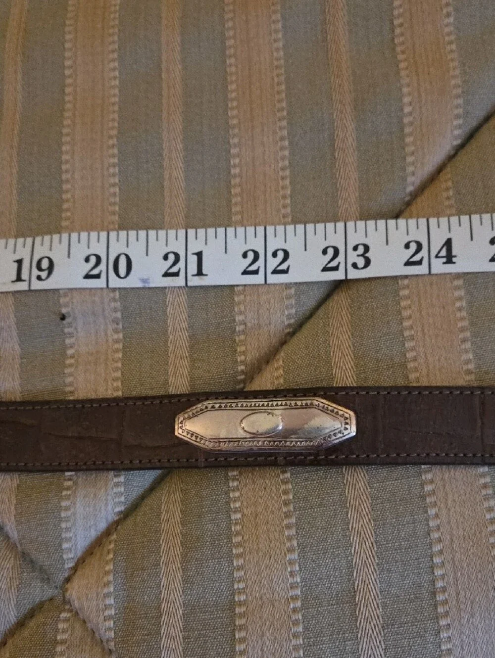 Brighton Brown Leather Belt with Silver Accents
